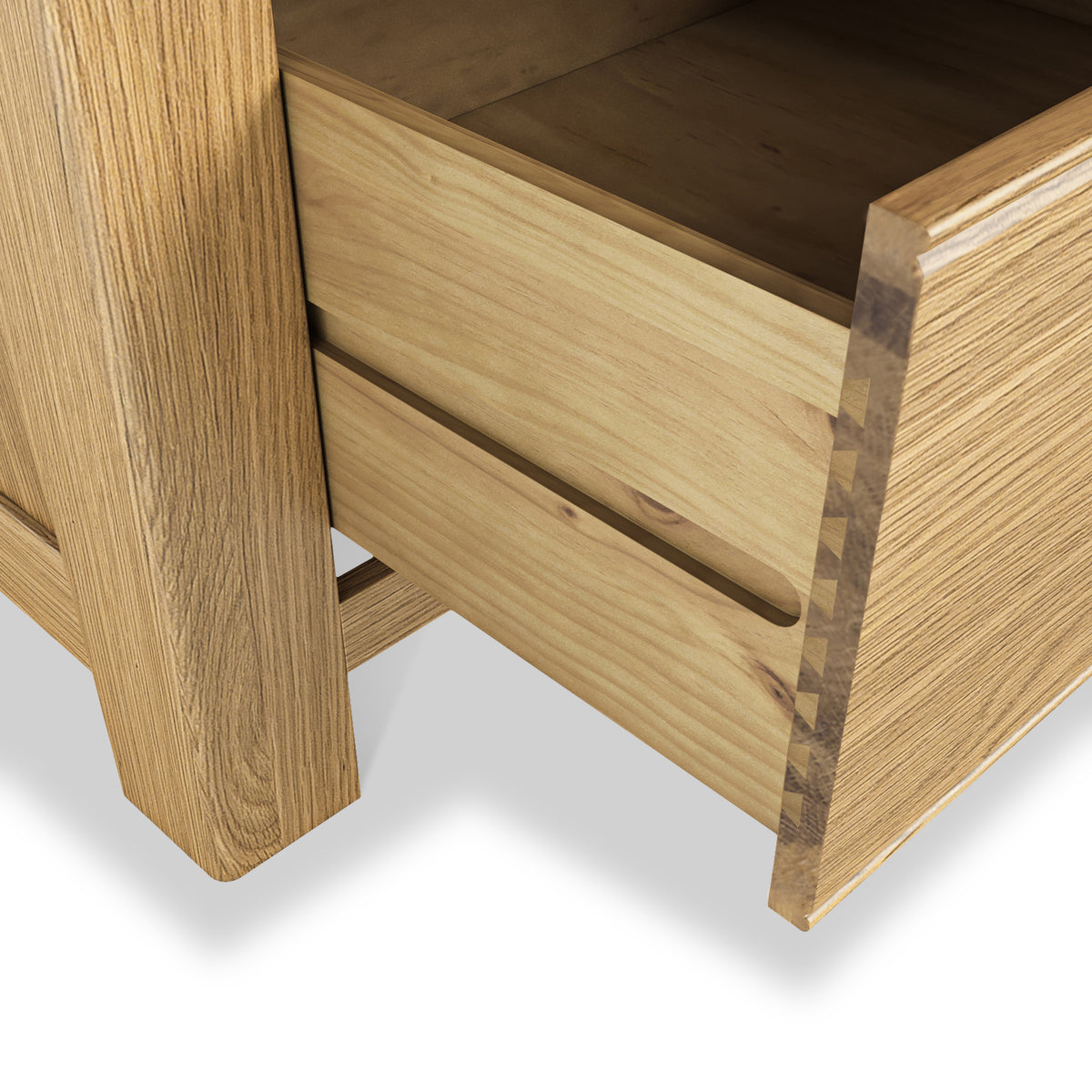 Portland Oak 2 Drawer Triple Wardrobe from Roseland Furniture