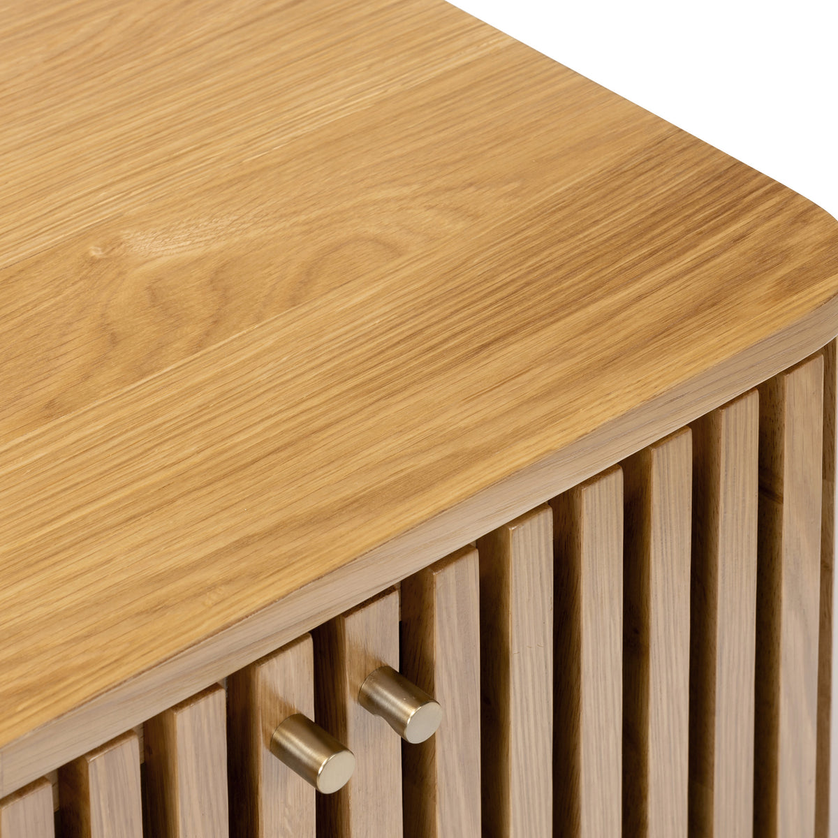 Shorwell Oak Slatted 2 Door Bedside Table