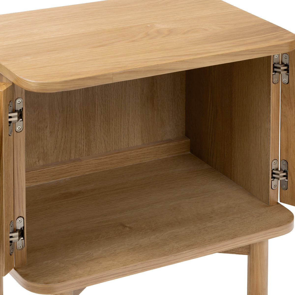 Shorwell Oak Slatted 2 Door Bedside Table