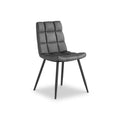 Crawford Dark Grey Faux Leather Dining Chair from Roseland Furniture