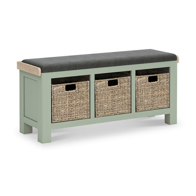Penzance Sage Storage Bench with Baskets