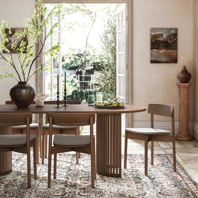 Shorwell Dark Oak Slatted Oval Dining Table