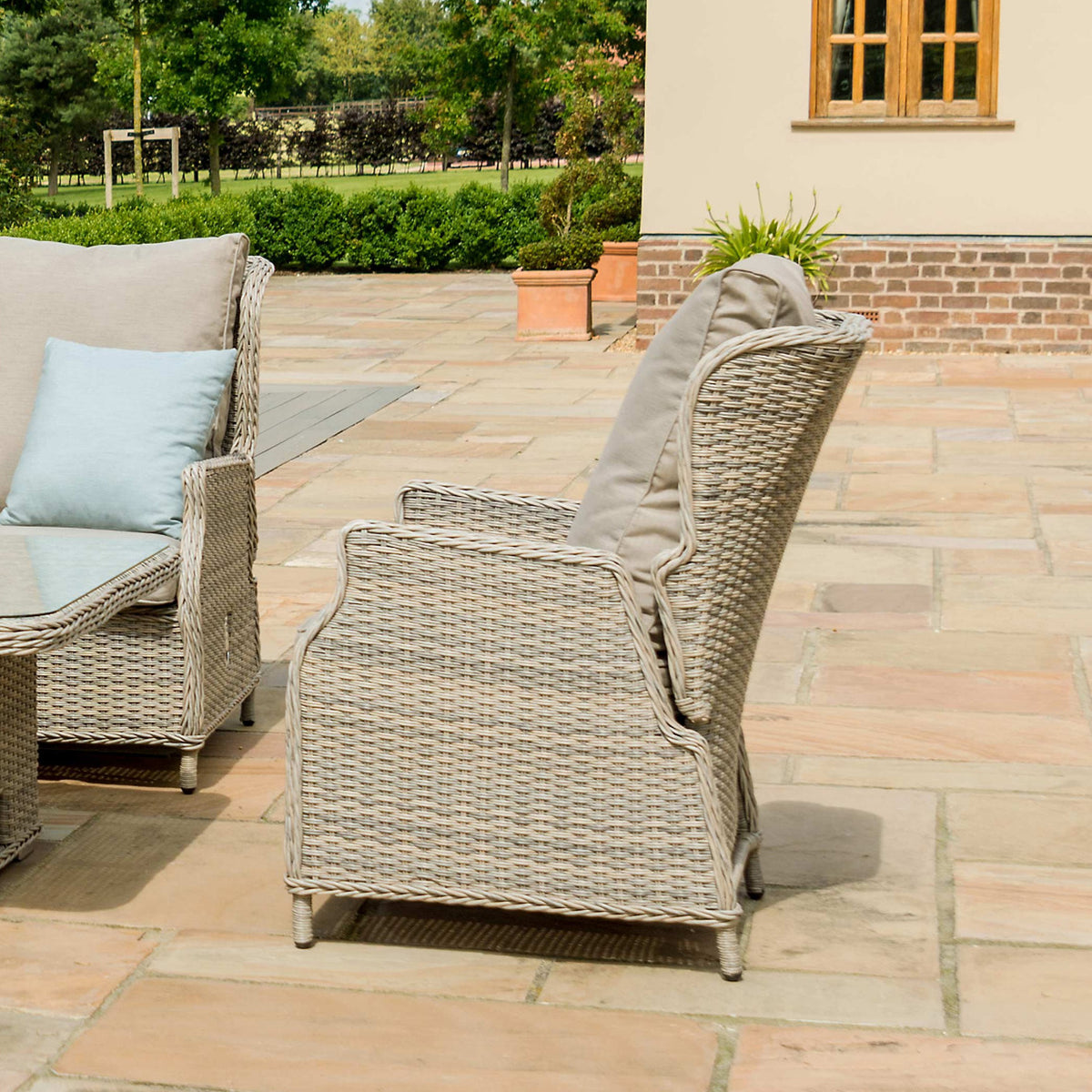 Maze Cotswold Reclining Rattan Corner Dining with Rising Table