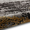 Fenway Black & Gold Distressed Super Soft Rug
