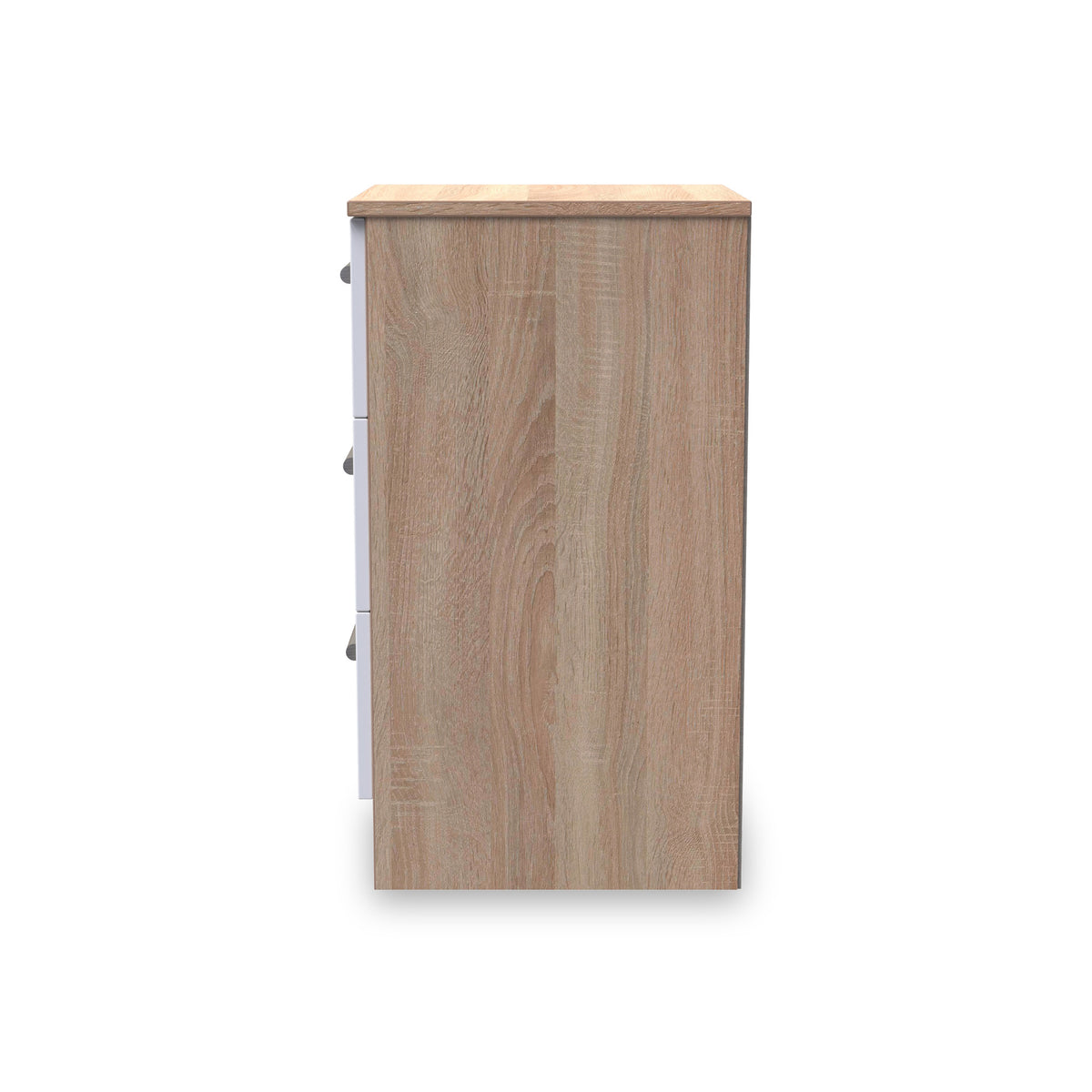 Blakely White & Light Oak Wireless Charging 3 Drawer Bedside