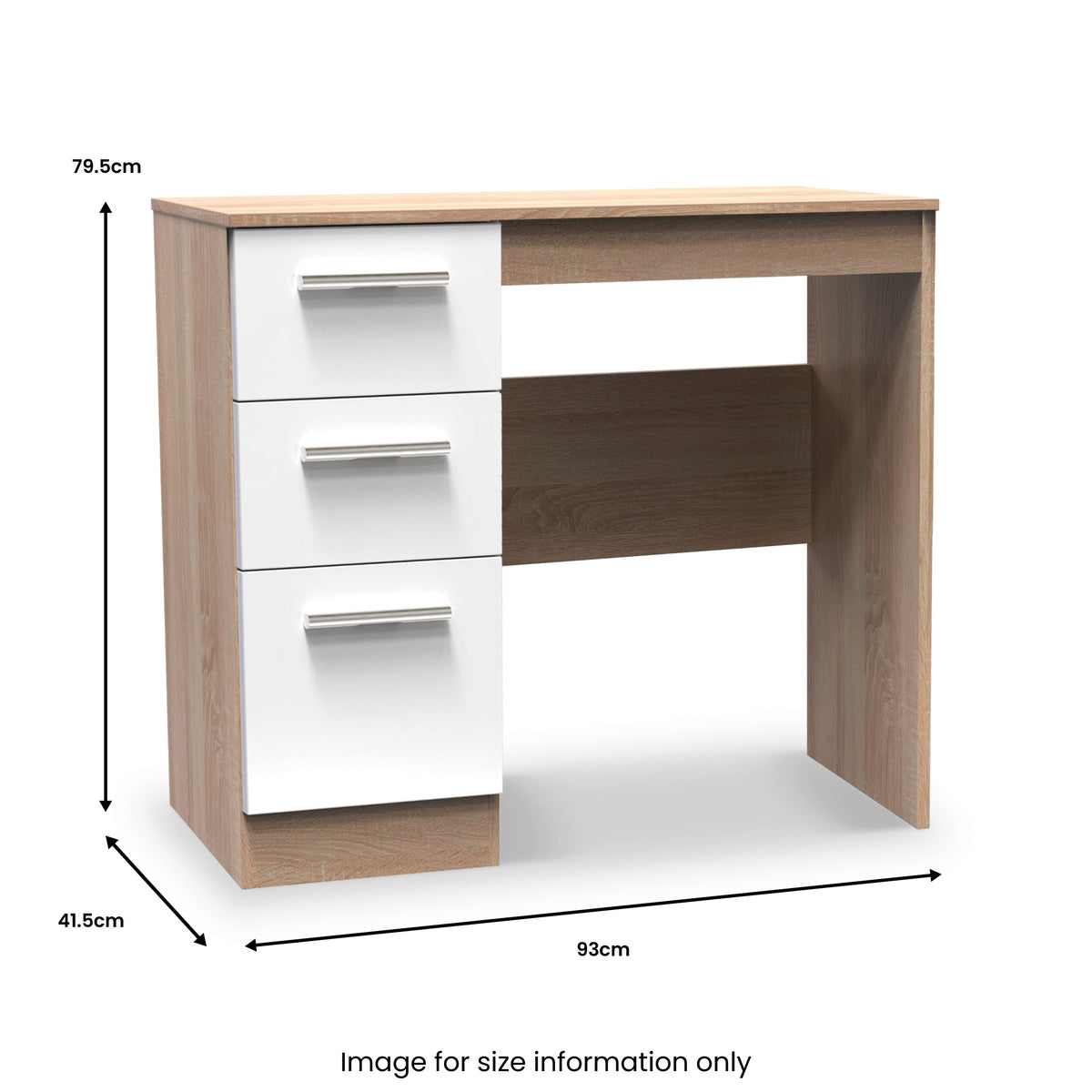 Blakely White Oak and Bardolino 3 Drawer Dressing Table  from Roseland Furniture