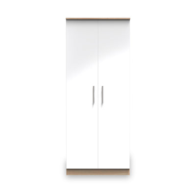 Blakely White & Light Oak 2 Door Wardrobe