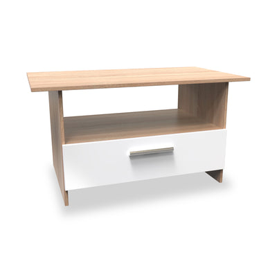 Blakely White & Light Oak 1 Drawer Coffee Table