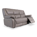 Baxter Charcoal Grey Leather Electric Reclining 3 Seater Settee