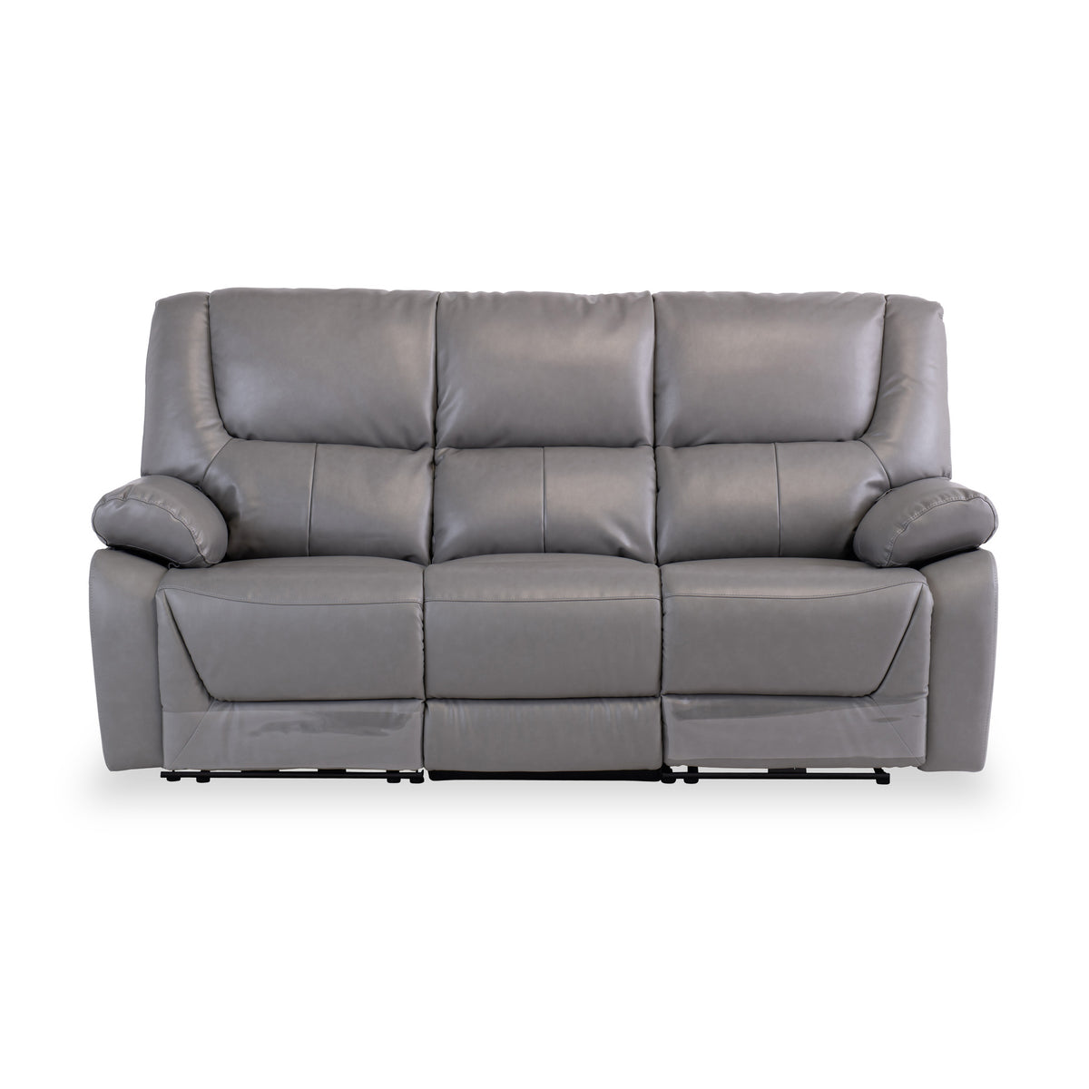 Baxter Charcoal Grey Leather Electric Reclining 3 Seater Sofa from Roseland