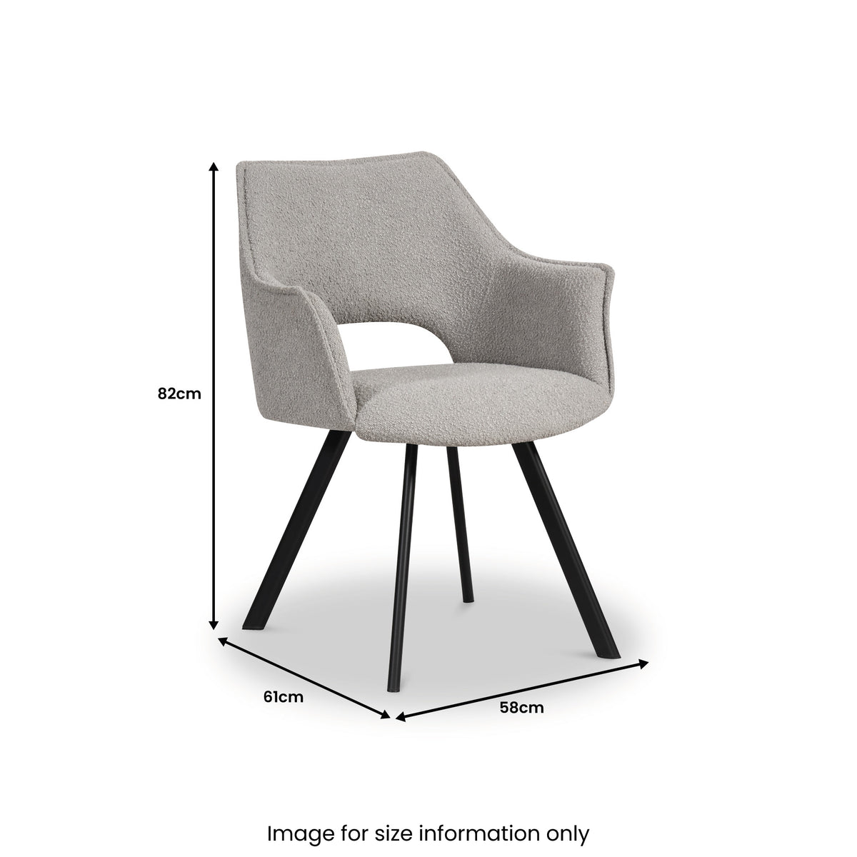 Harley Light Grey Boucle Dining Chair