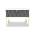 Geo 1 Drawer Side Table in Grey by Roseland Furniture