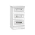 Kilgarth White 3 Drawer Bedside with Wireless Charging by Roseland Furniture