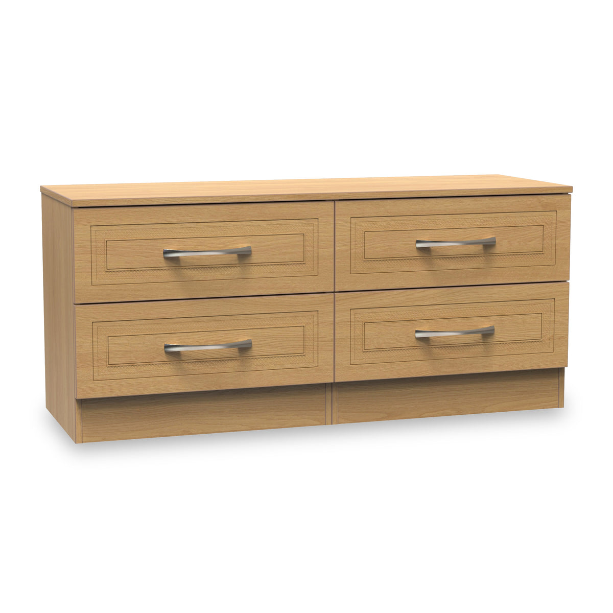 Killgarth Oak 4 Drawer Low Storage Unit from Roseland Furniture
