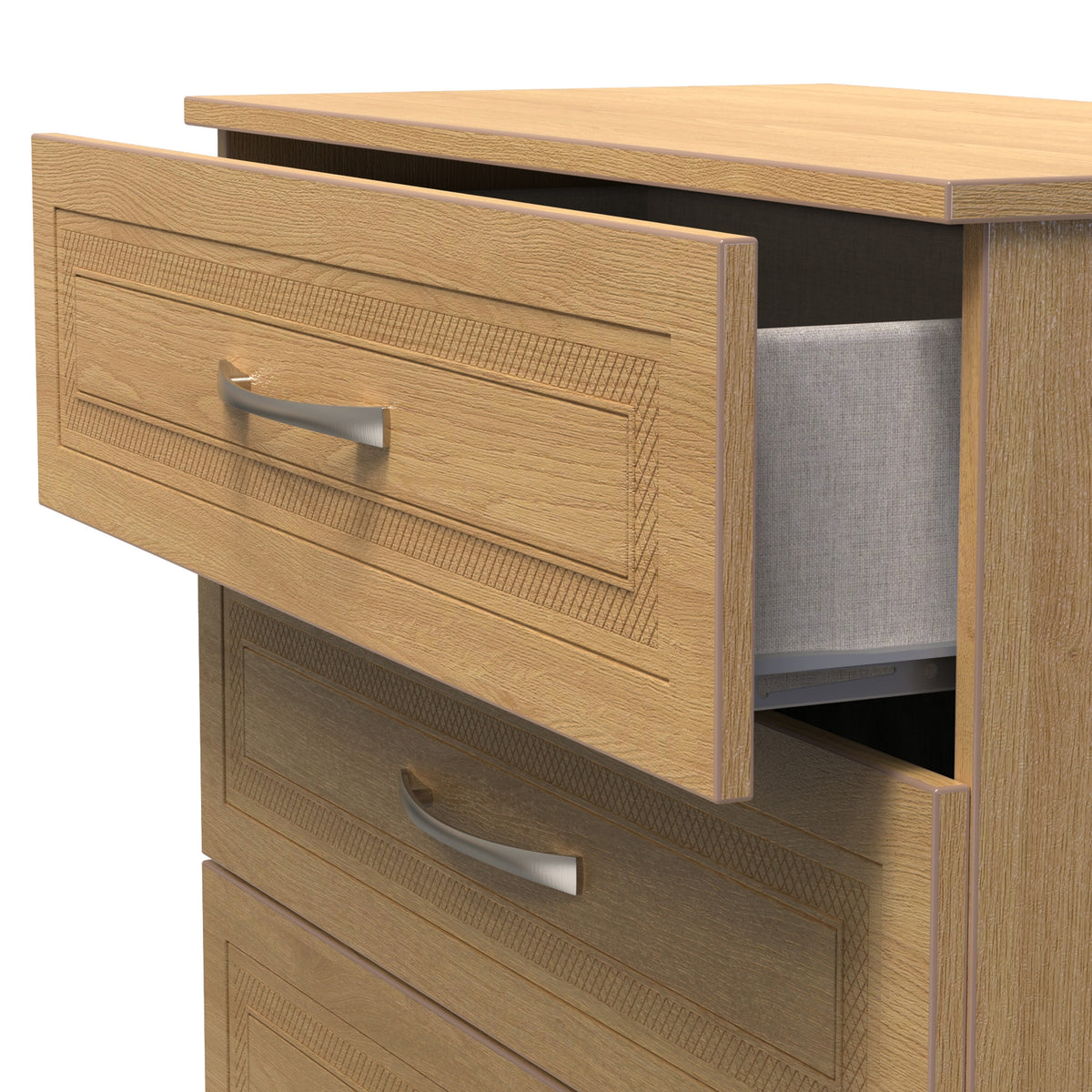 Kilgarth Modern Oak 4 Drawer Deep Chest by Roseland Furniture
