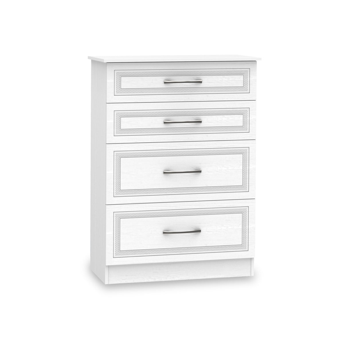 Kilgarth White 4 Drawer Deep Chest by Roseland Furniture