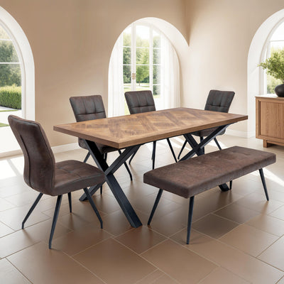 Montford 180cm Elm & Oak Top Dining Table