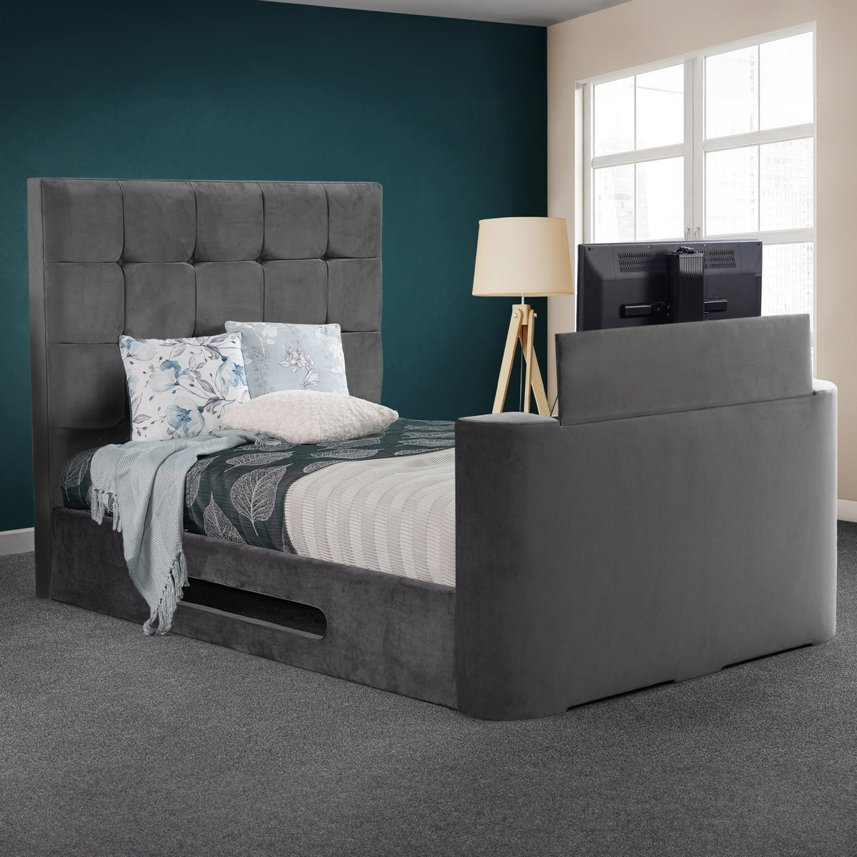 Hawkins Velvet TV Bed from Roseland Furniture