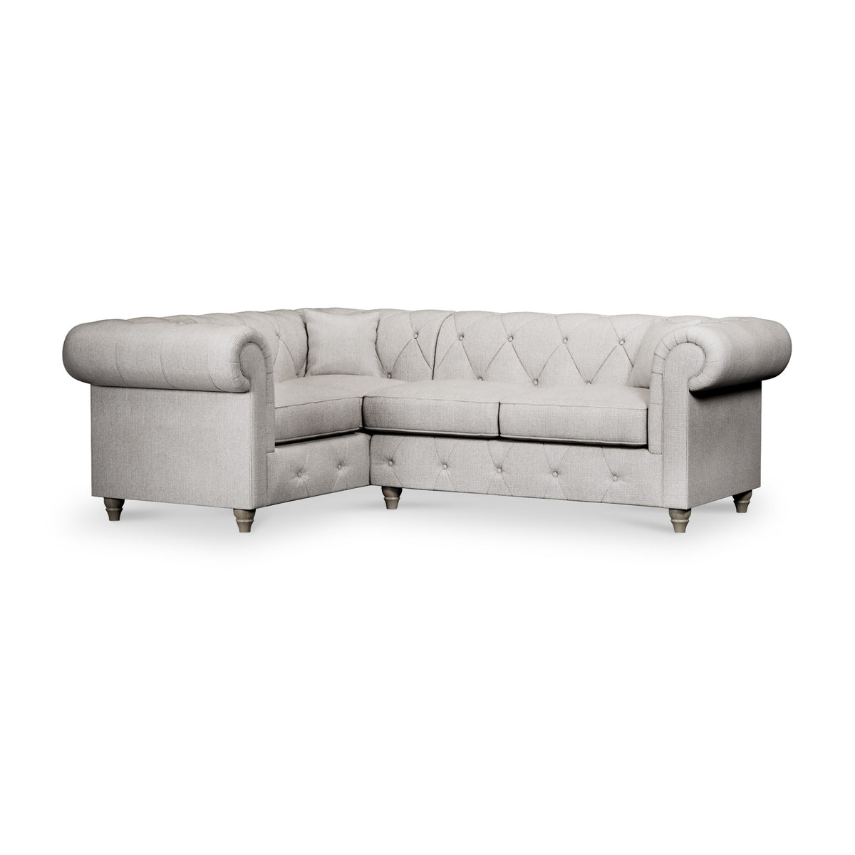 Everett Corner Sofa LH Ash Washed Oak Feet from Roseland Furniture
