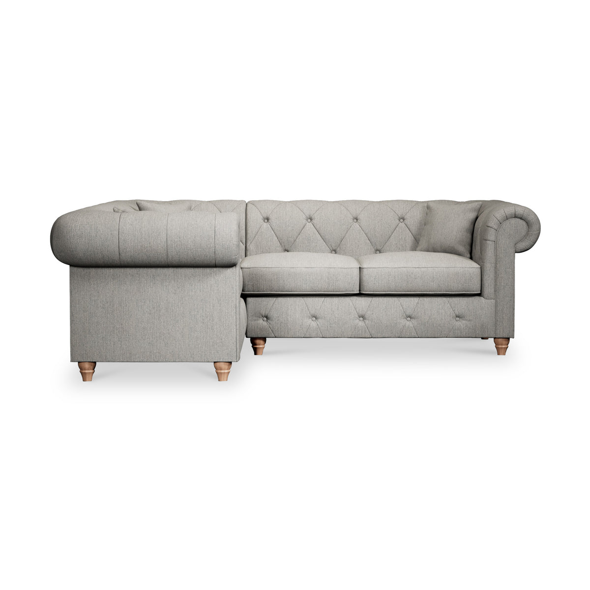 Everett Corner Sofa LH Graphite Walnut Feet from Roseland Furniture