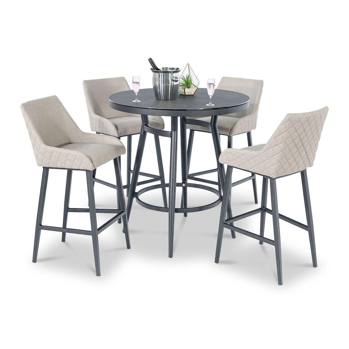 Maze Regal Outdoor 4 Seat Round Bar Set from Roseland Furniture