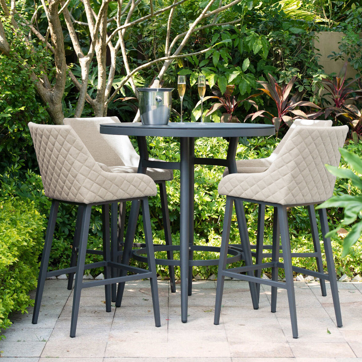 Maze Regal Outdoor 4 Seat Round Bar Set from Roseland Furniture