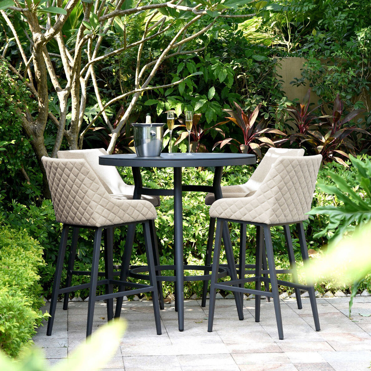 Maze Regal Outdoor 4 Seat Round Bar Set from Roseland Furniture