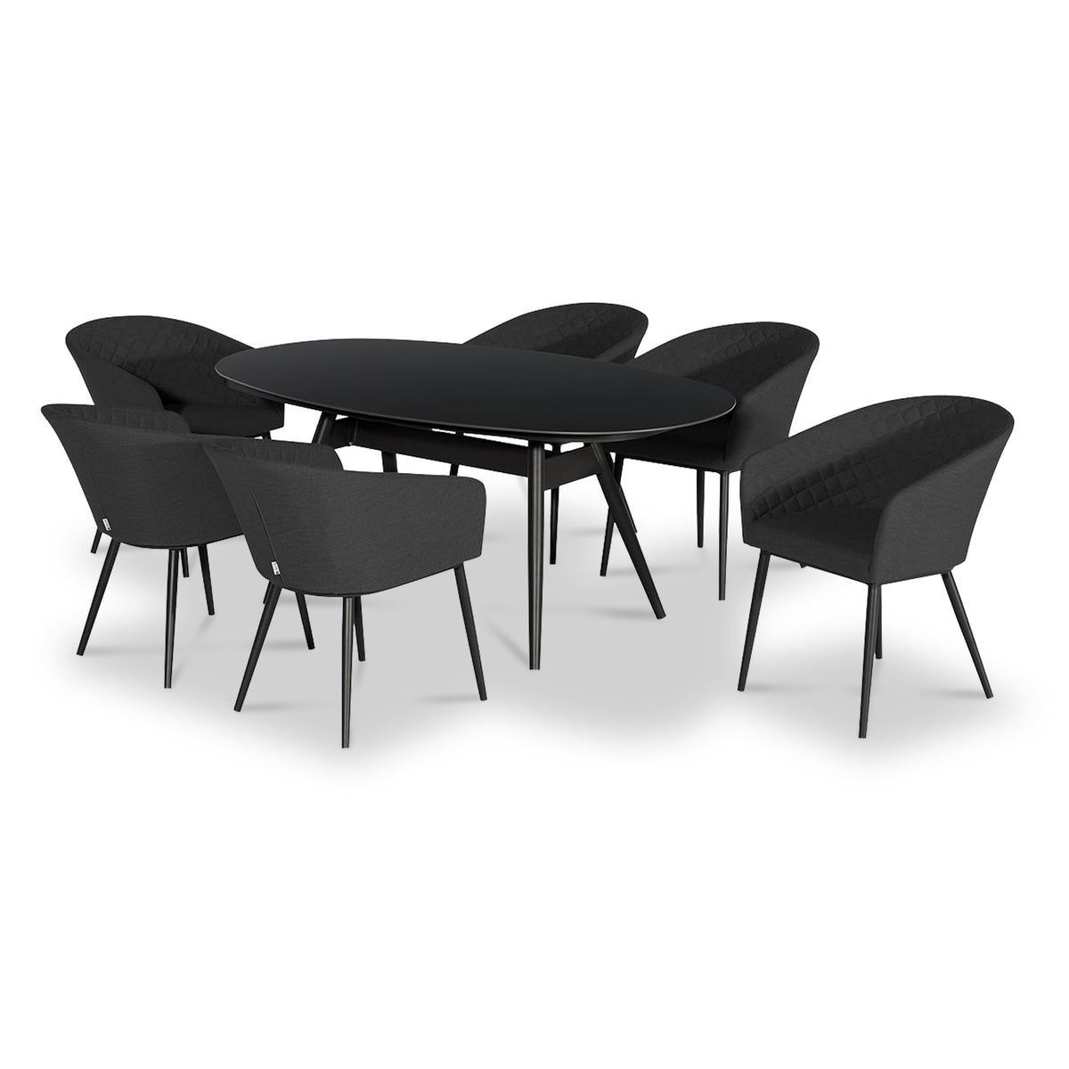 Maze Ambition Charcoal 6 Seat Outdoor Oval Dining Set