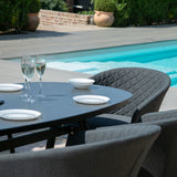 Maze Ambition Charcoal 6 Seat Outdoor Oval Dining Set