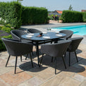 Maze Ambition Charcoal 6 Seat Outdoor Oval Dining Set from Roseland Furniture