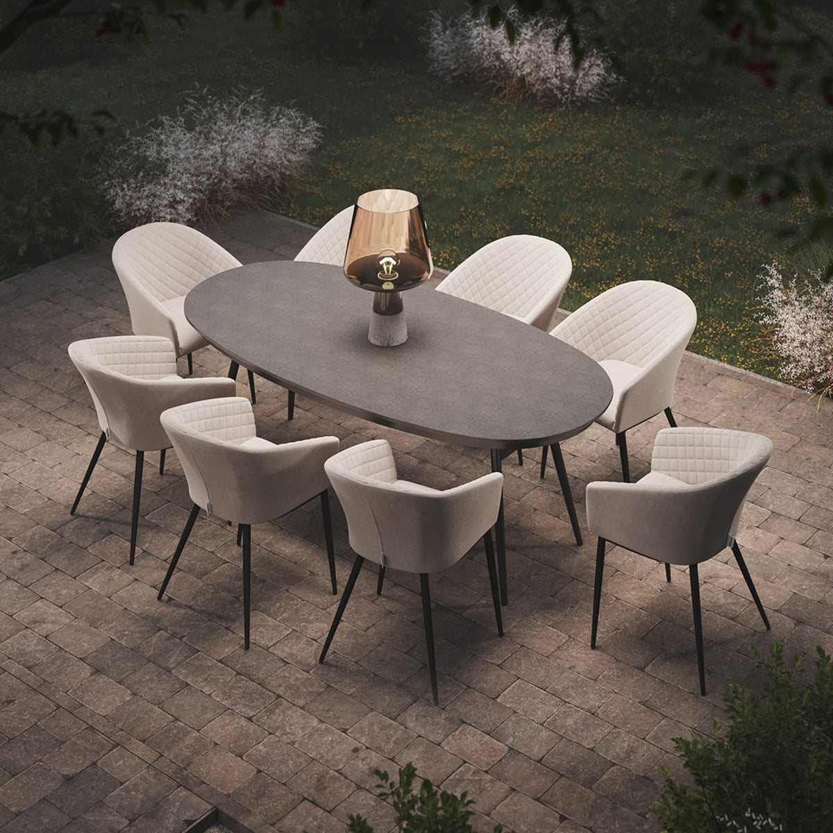 Maze Ambition 8 Seat Oval Dining Set