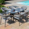 Maze Pebble Grey 6 Seat Outdoor Oval Dining Set
