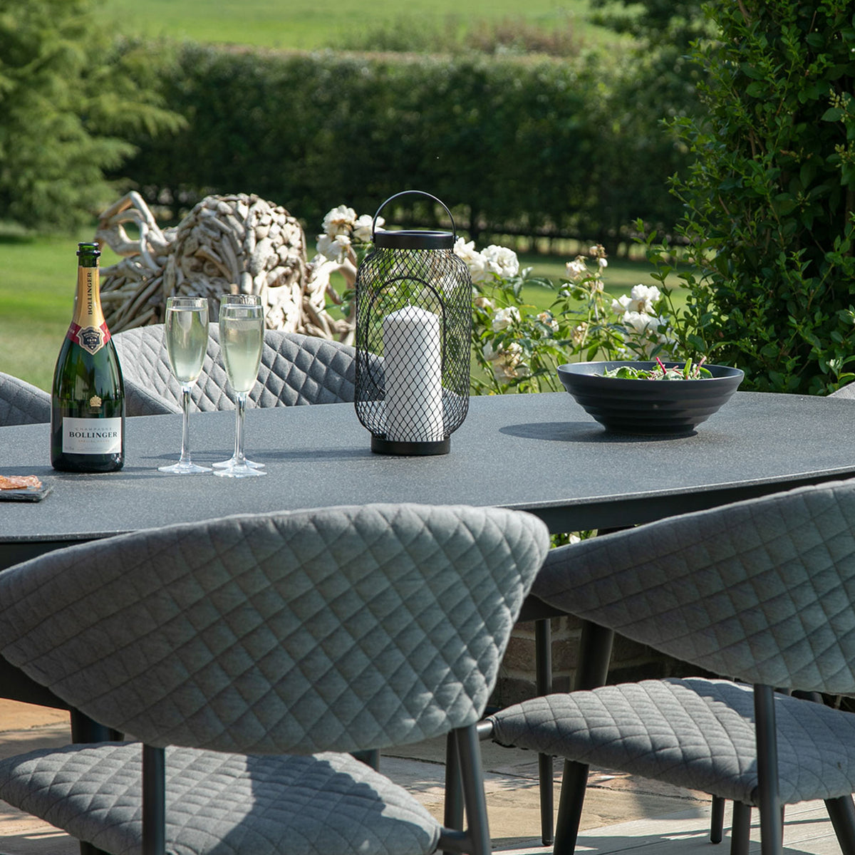 Maze Pebble Grey 8 Seat Outdoor Oval Dining Set