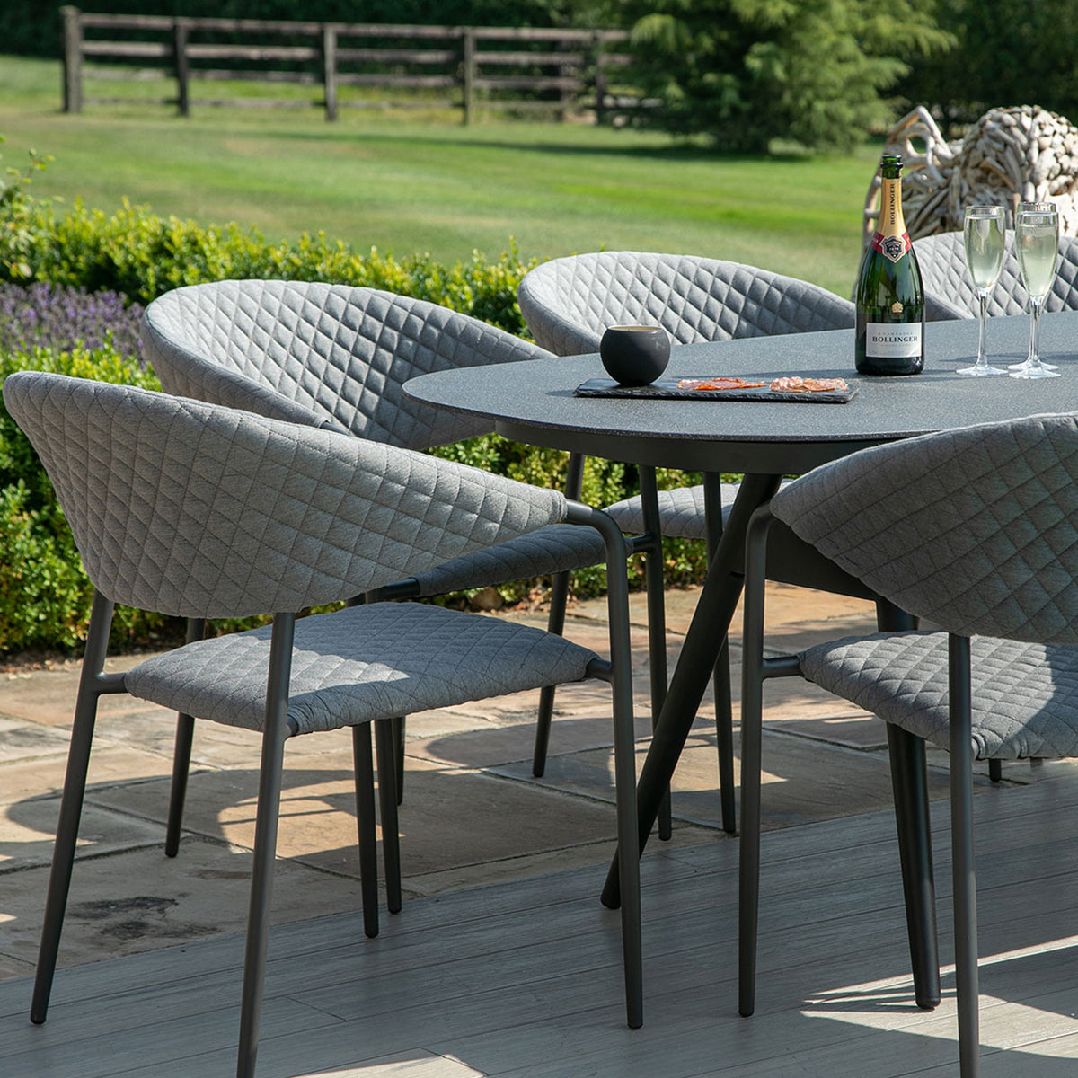 Maze Pebble Grey 8 Seat Outdoor Oval Dining Set