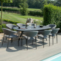 Maze Pebble Grey 8 Seat Outdoor Oval Dining Set from Roseland Furniture