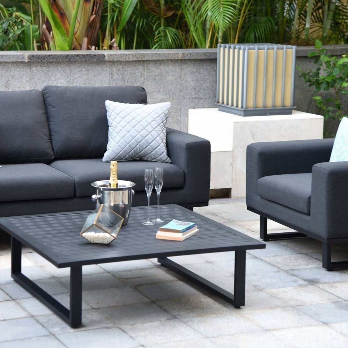 Maze Ethos Charcoal 2 Seat Outdoor Sofa Set from Roseland Furniture