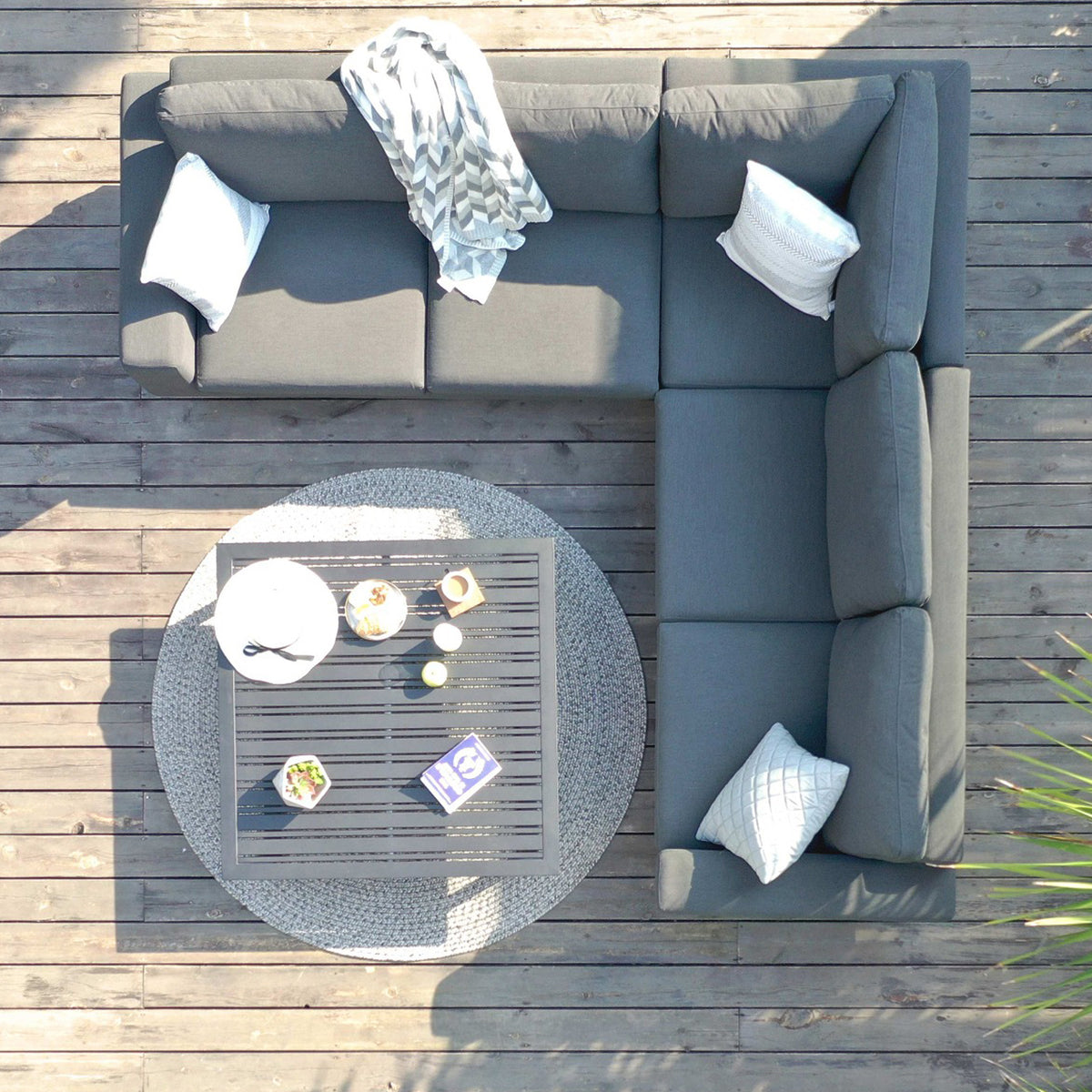 Maze Ethos Flanelle Grey Outdoor Corner Sofa Group