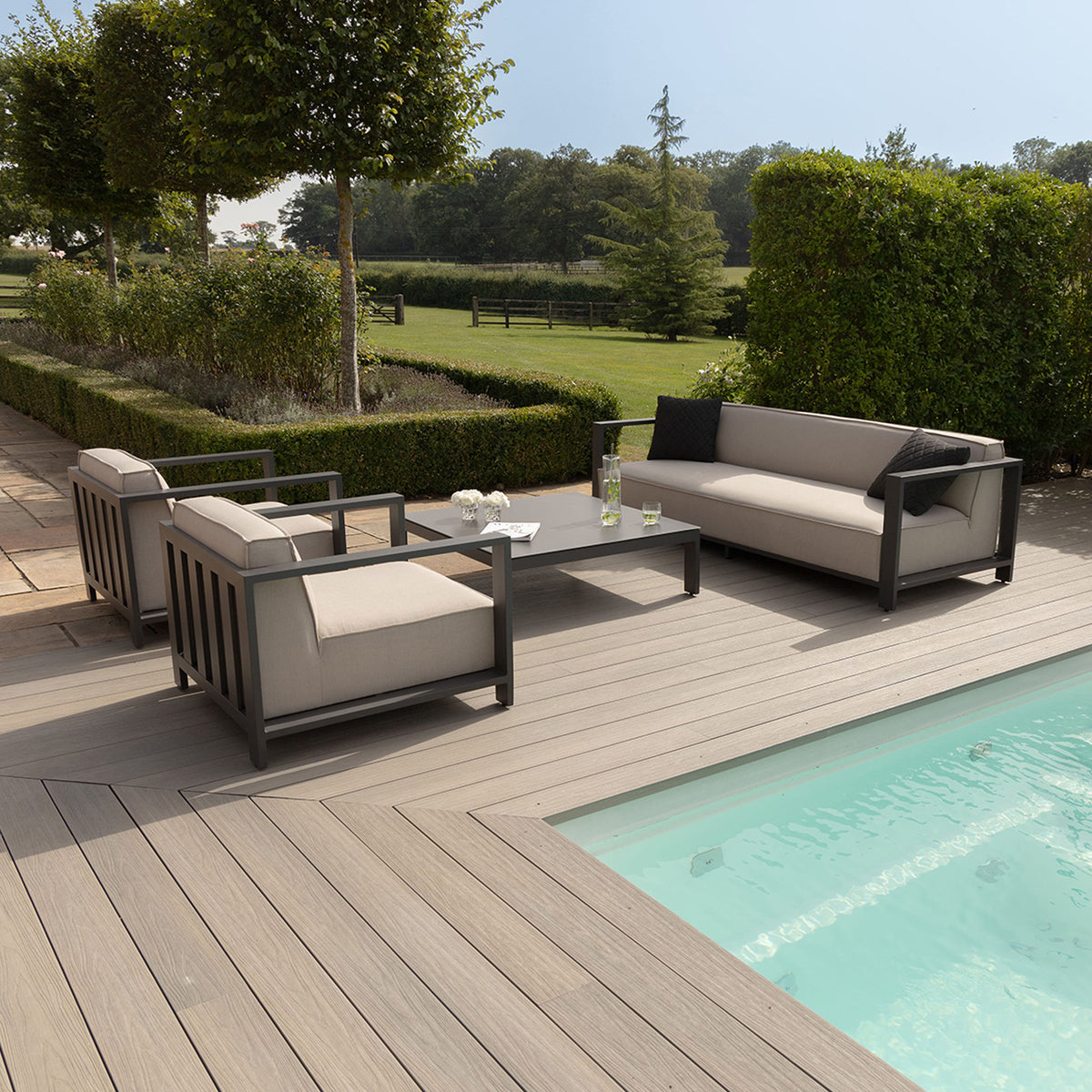 Ibiza 3 Seat Outdoor Sofa Set With Square Table