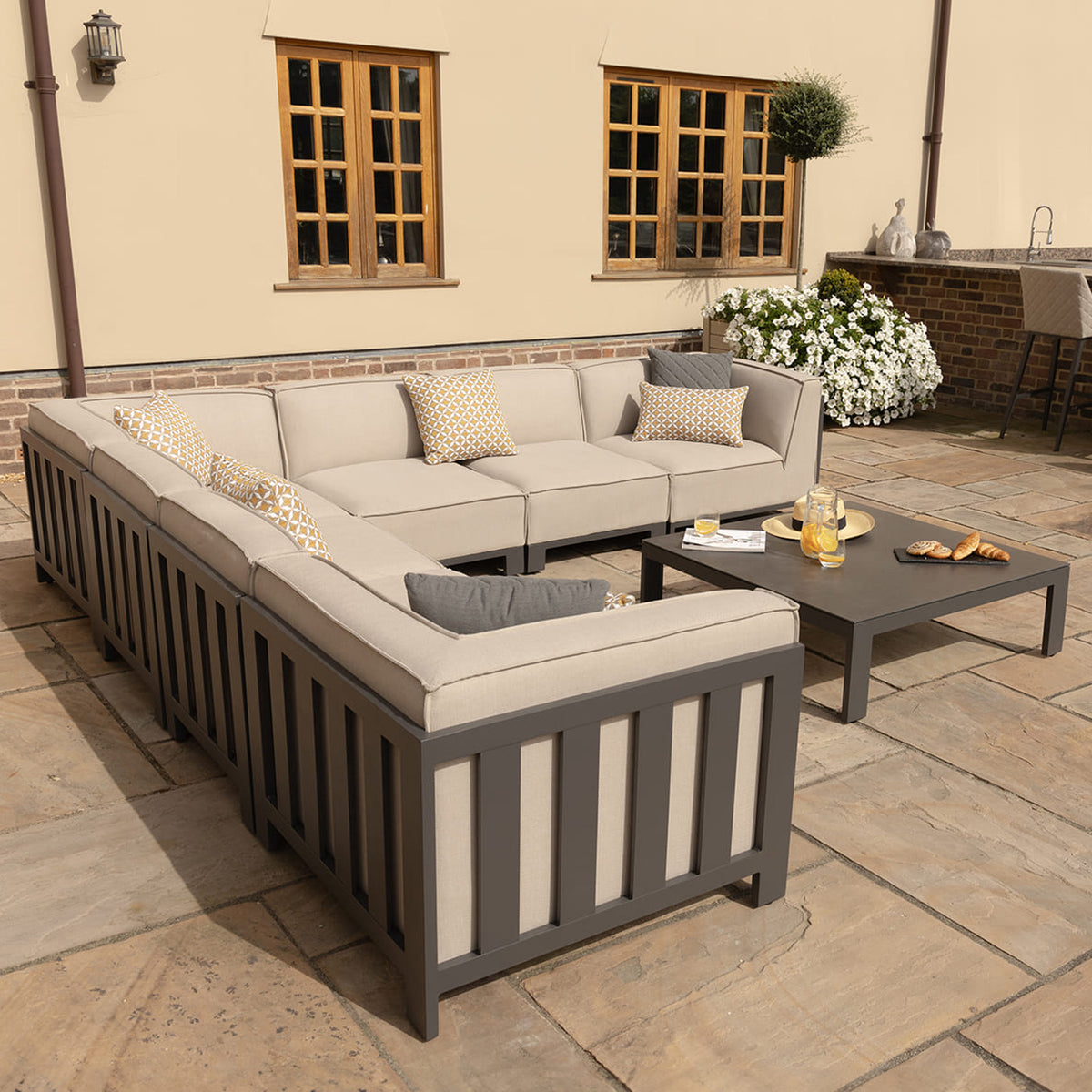 Maze Ibiza Large Outdoor Corner Sofa Set With Square Table