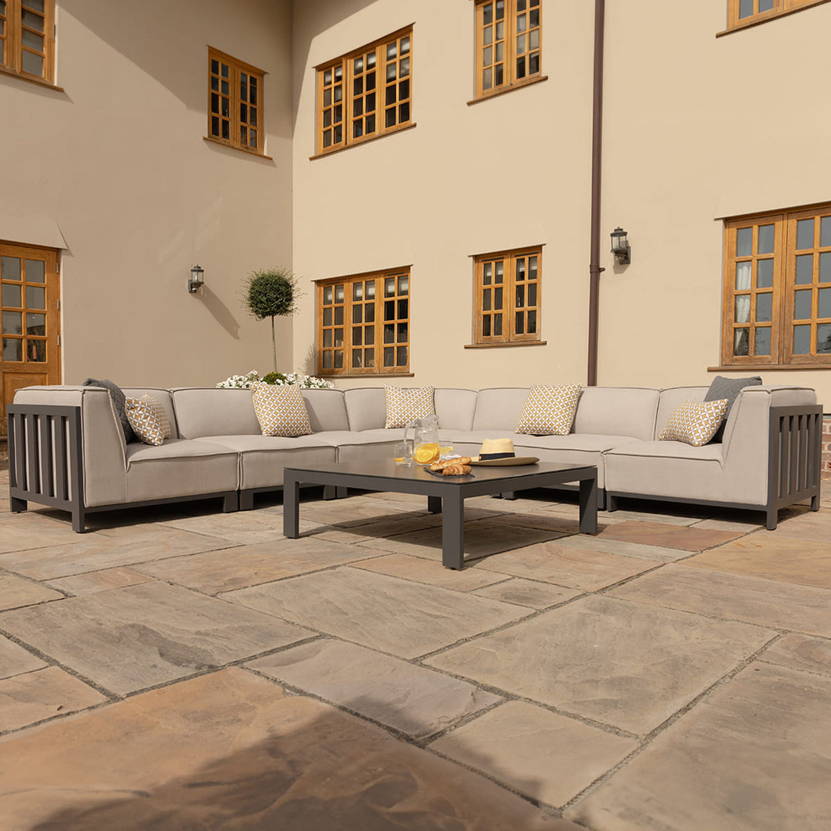 Maze Ibiza Large Outdoor Corner Sofa Set With Square Table