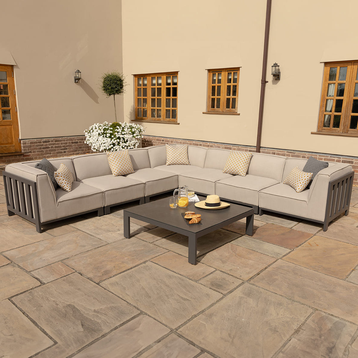 Maze Ibiza Large Outdoor Corner Sofa Set With Square Table