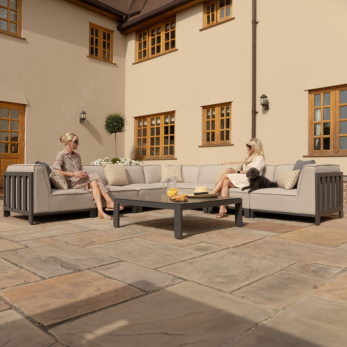 Maze Ibiza Large Outdoor Corner Sofa Set With Square Table