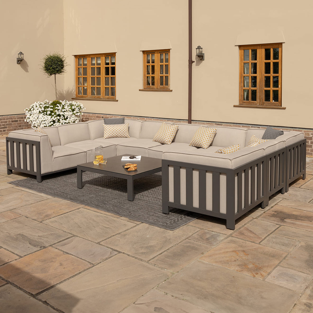 Maze Ibiza U Shape Outdoor Sofa Set With Square Table
