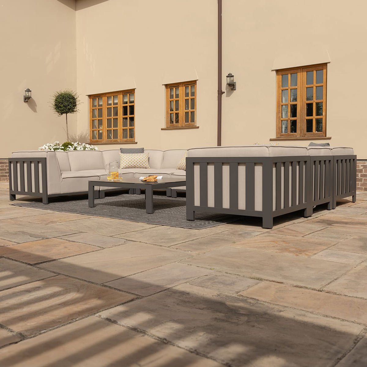 Maze Ibiza U Shape Outdoor Sofa Set With Square Table