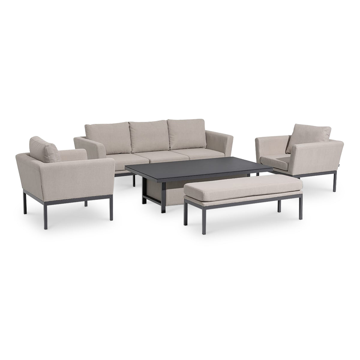 Pulse 3 Seat Outdoor Sofa Dining Set with Rising Table from Roseland Furniture