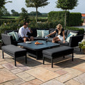 Maze Pulse Charcoal Deluxe Outdoor Square Corner Dining Set with Rising Table