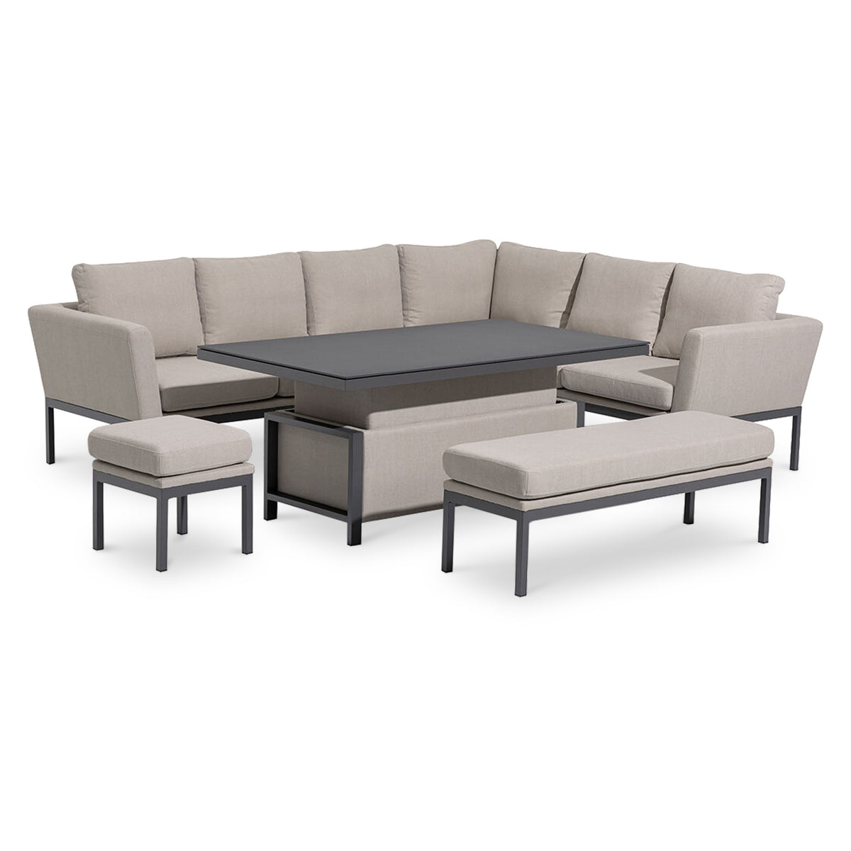 Maze Pulse Left Handed Rectangular Corner Dining Set with Rising Table