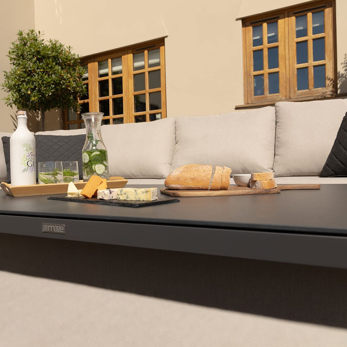 Maze Pulse Left Handed Rectangular Corner Dining Set with Rising Table