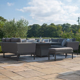 Maze Pulse Flanelle Grey U Shape Outdoor Dining Set with Rising Table