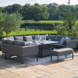 Maze Pulse Flanelle Grey U Shape Outdoor Dining Set with Rising Table